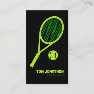 Beruflich Tennis Coach Pat Ball Black Visitenkarte