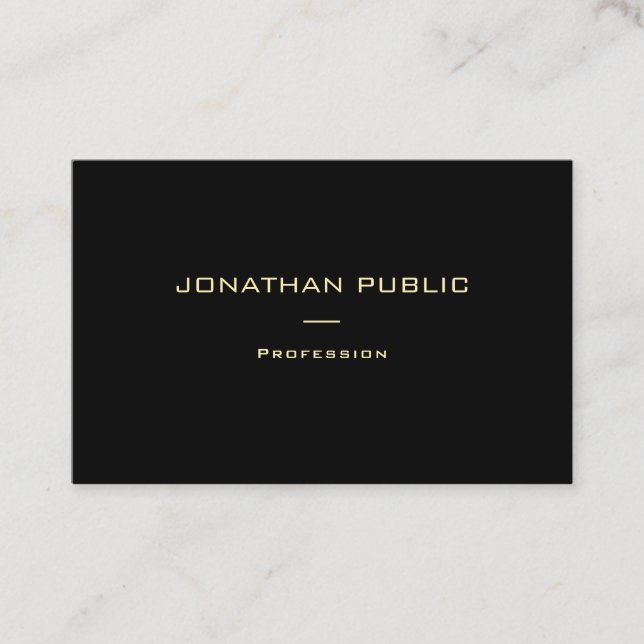 Beruflich Trendy Moderne Elegante Gold Name Visitenkarte (Vorderseite)