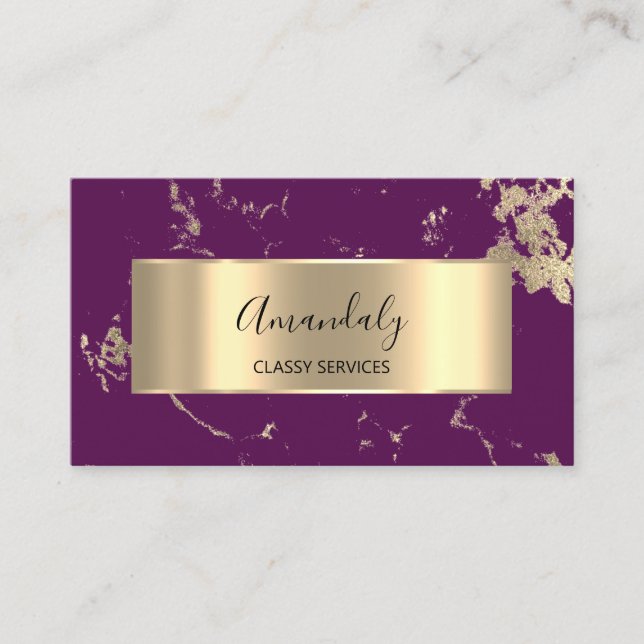 Beruflich VIP Gold Abstrakt Marble Lila Berry Visitenkarte (Vorderseite)