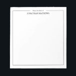 Beruflich Vom Schreibtisch des Namens Square Borde Notizblock<br><div class="desc">Beruflich Vom Schreibtisch des Name Square Border Notepad</div>