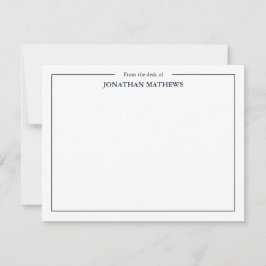 Beruflich Vom Schreibtisch des Square Border Blue Mitteilungskarte