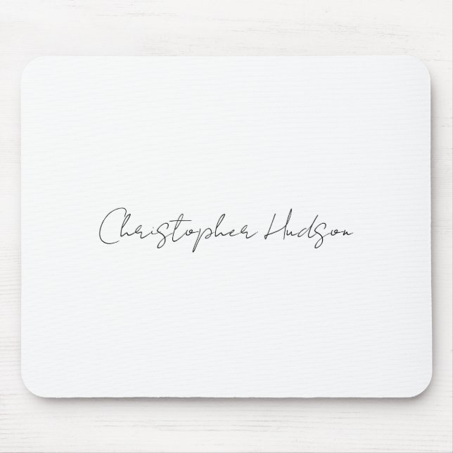 Beruflich-weiß-Schlicht-kreativ-Chic-Kalligrafie Mousepad (Vorne)