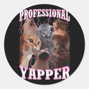 Beruflich Yapper Cat Meme Funny Odly spezifisch Runder Aufkleber