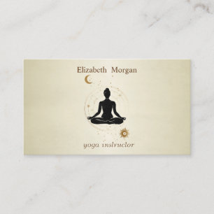 Beruflich Yoga Girl Silhouette Moon Sun Visitenkarte