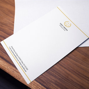 Berufliche Anwaltskanzlei bei Law Gold Briefpapier