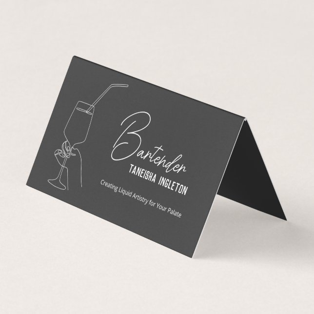 Berufliche Barkeeper-QR-Tipps Visitenkarten (Vorderseite)