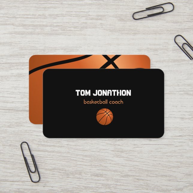 berufliche Basketballtrainer-Visitenkarte Visitenkarte (Vorderseite/Rückseite Beispiel)