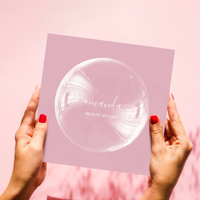 Berufliche Beauty Makeup-Logo-Rose Quadratische Visitenkarte (Von Creator hochgeladen)