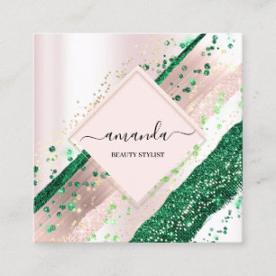 Berufliche Beauty Makeuty Logo-Rose Rosa Blüte Quadratische Visitenkarte