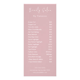 Berufliche Beauty Salon Preislisten Werbekarte