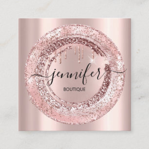 Berufliche Boutique Beauty Shop Rose Rahmen Quadratische Visitenkarte