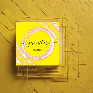 Berufliche Boutique Shop Beauty Lemon Rose Quadratische Visitenkarte