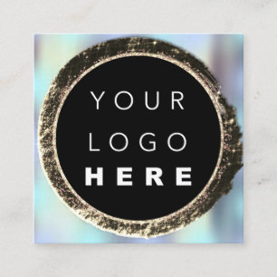 Berufliche Boutique Shop Blue Gold Logo Quadratische Visitenkarte