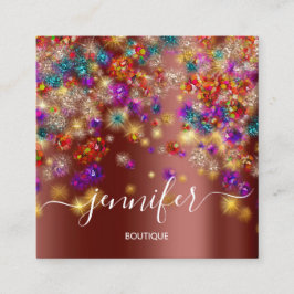 Berufliche Boutique Shop Eventplaner braun Quadratische Visitenkarte