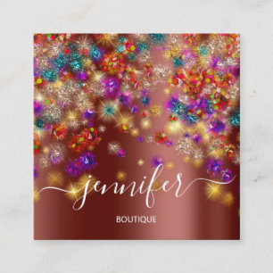 Berufliche Boutique Shop Eventplaner braun Quadratische Visitenkarte