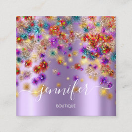 Berufliche Boutique Shop Eventplaner Lila Quadratische Visitenkarte