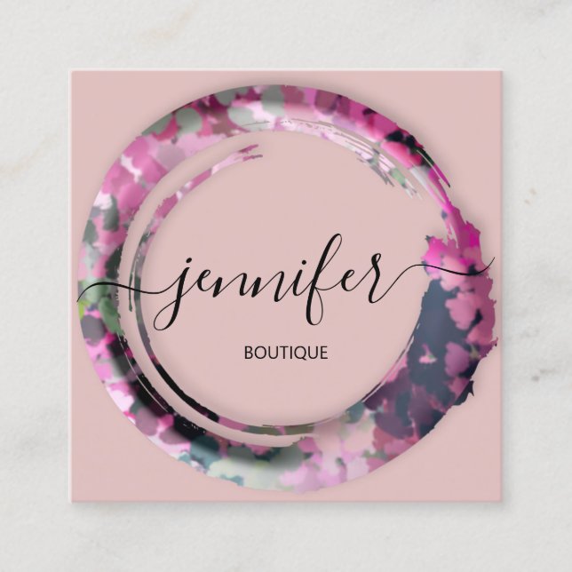 Berufliche Boutique Shop Mimetic Camouflage Rose Quadratische Visitenkarte (Vorderseite)