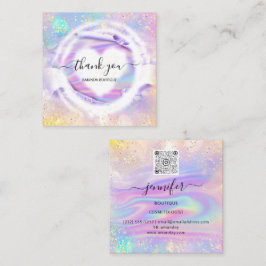 Berufliche Boutique Shop Name Herz-Holografie Quadratische Visitenkarte