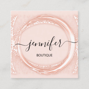 Berufliche Boutique Shop Schöne Rosa Rosa Quadratische Visitenkarte