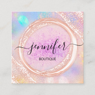 Berufliche Boutique Shop Schönheit Rosa Lux Quadratische Visitenkarte