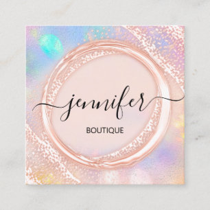 Berufliche Boutique Shop Schönheit Rose Holographi Quadratische Visitenkarte
