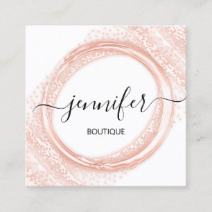 Berufliche Boutique Shop Schönheit Rose Weiß Quadratische Visitenkarte