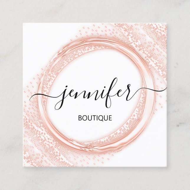 Berufliche Boutique Shop Schönheit Rose Weiß Quadratische Visitenkarte (Vorderseite)