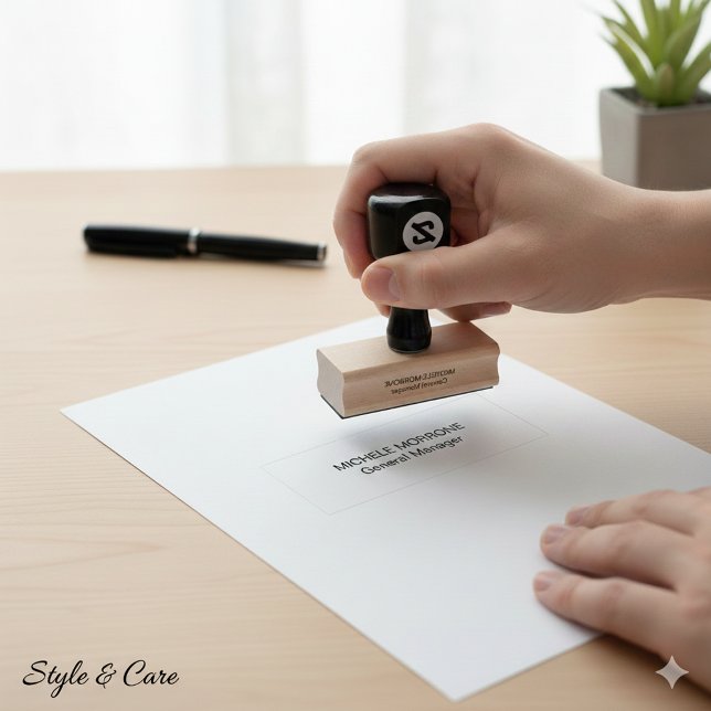 Berufliche Briefmarke mit Individuelle Name- und R Gummistempel (Professional Stamp with Custom Name and Role Info)