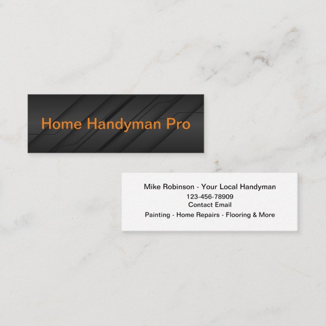 Berufliche Budget Handyman Business Cards Mini Visitenkarte (Vorne/Hinten)