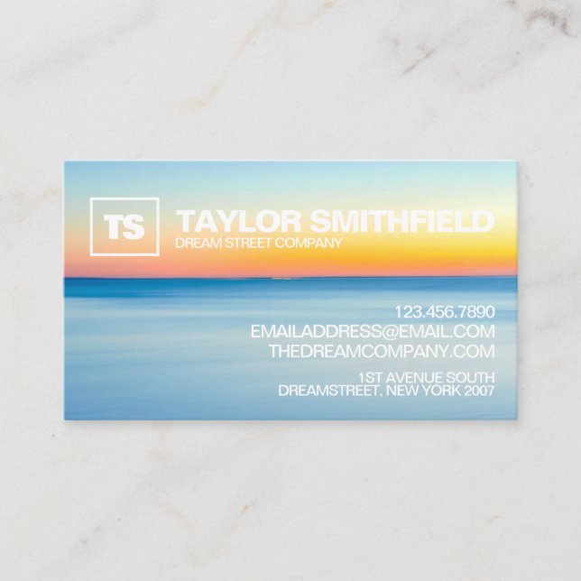 Berufliche Business Card für Sunset Beach Watercol Visitenkarte (Vorderseite)