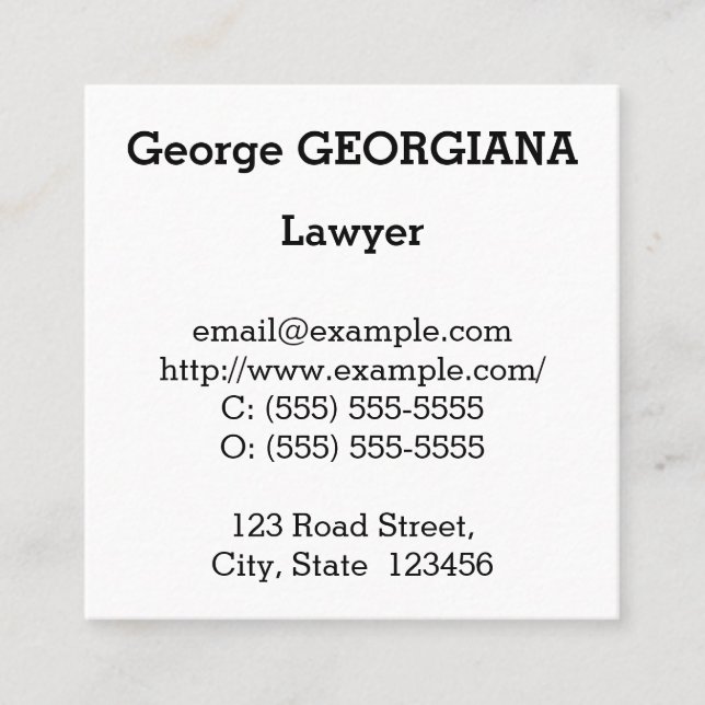 Berufliche Business Card Quadratische Visitenkarte (Vorderseite)