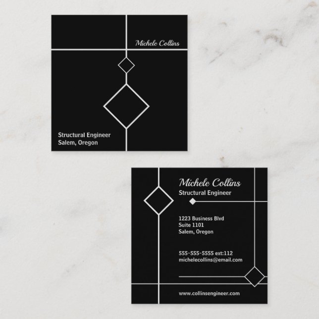 Berufliche Business Card Quadratische Visitenkarte (Vorne/Hinten)