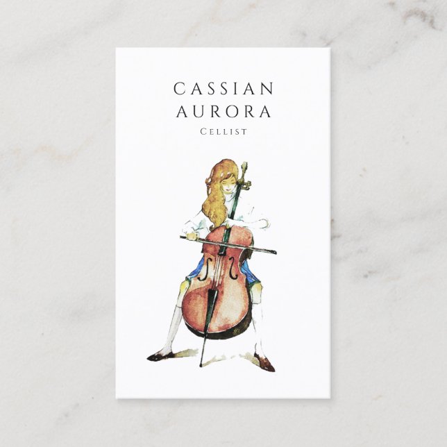 Berufliche Cellist- und Musiklehrerin Visitenkarte (Vorderseite)