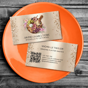 Berufliche Charcuterie Catering Weidebrett Visitenkarte