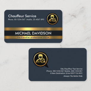 Berufliche Chauffeur Driver Gold Lines Visitenkarte