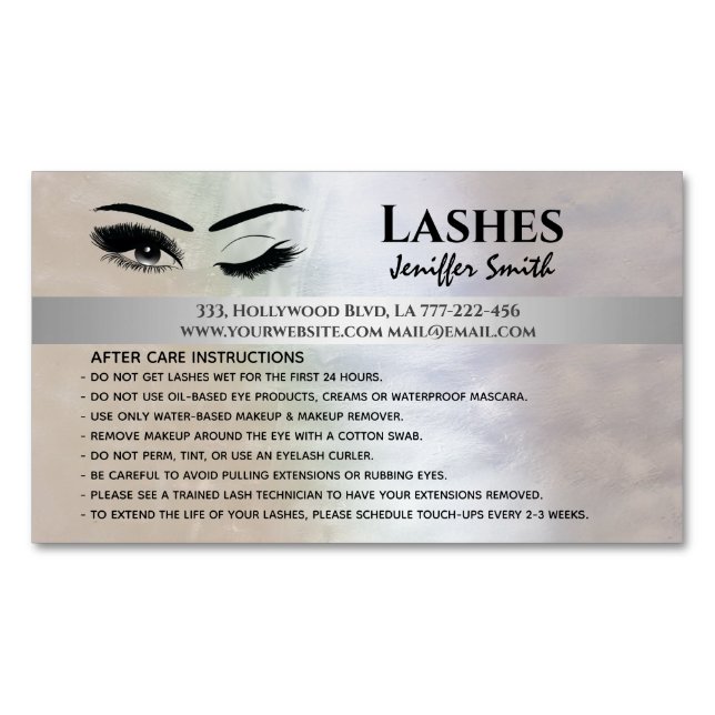 Berufliche chische holografische Lashes Magnetische Visitenkarte (Vorderseite)