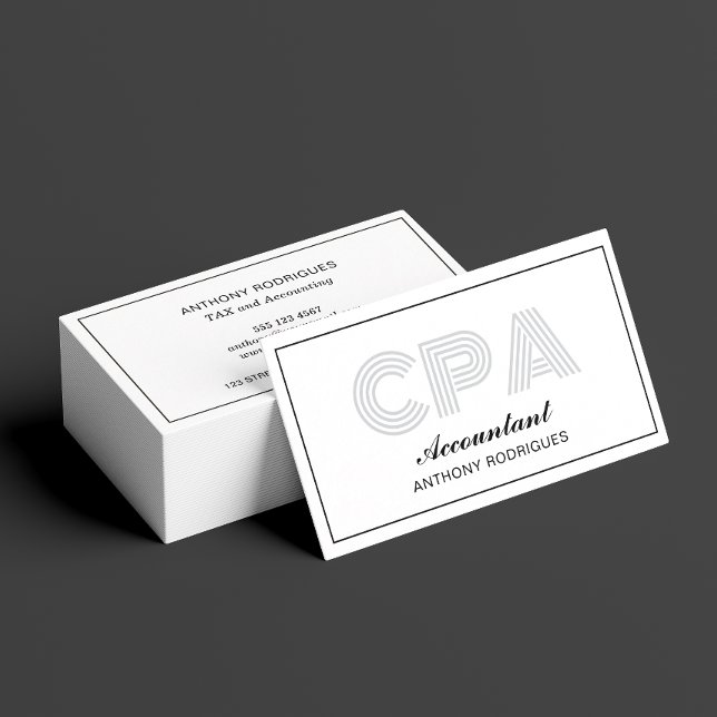 Berufliche CPA Accountant-Visitenkarte Visitenkarte (Card shown in standard size, choose paper and corner style.)