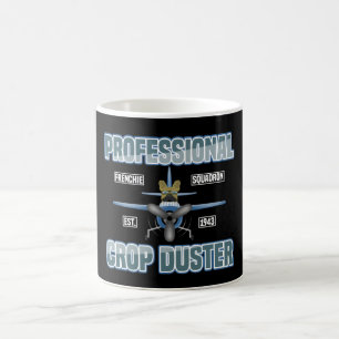 Berufliche Crop Duster mit französischer Bulldog- Kaffeetasse