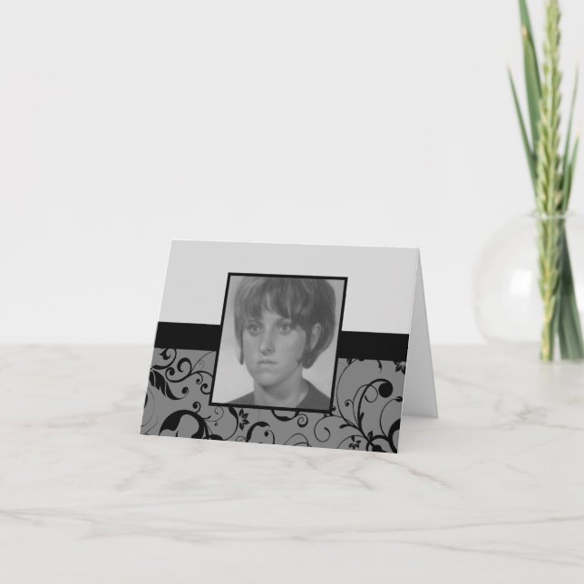 berufliche Damast-Gedenkkarte Ankündigung (Vorderseite)