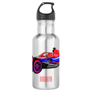 Berufliche Darstellung des Cartoon von Rennfahrzeu Edelstahlflasche