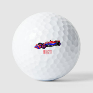 Berufliche Darstellung des Cartoon von Rennfahrzeu Golfball
