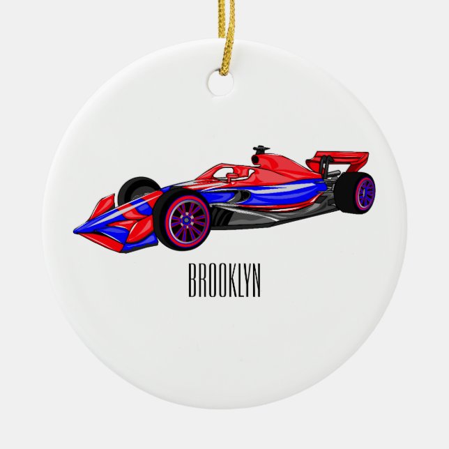 Berufliche Darstellung des Cartoon von Rennfahrzeu Keramik Ornament (Vorne)