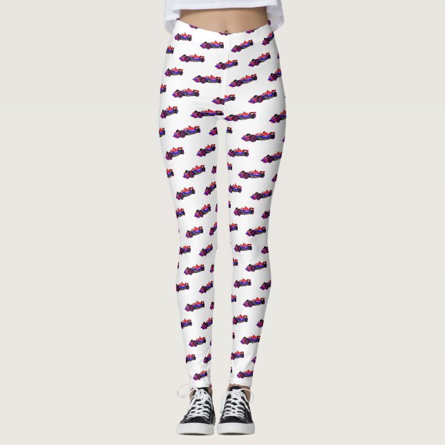 Berufliche Darstellung des Cartoon von Rennfahrzeu Leggings (Vorderseite)