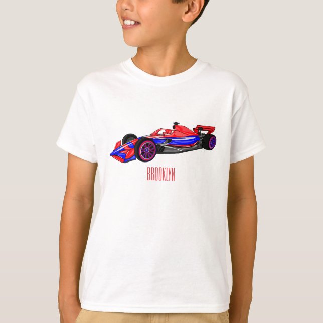 Berufliche Darstellung des Cartoon von Rennfahrzeu T-Shirt (Vorderseite)