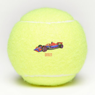 Berufliche Darstellung des Cartoon von Rennfahrzeu Tennisbälle
