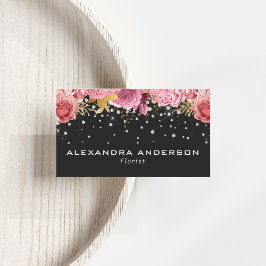 Berufliche Diamantrosa Blumenplatine Visitenkarte