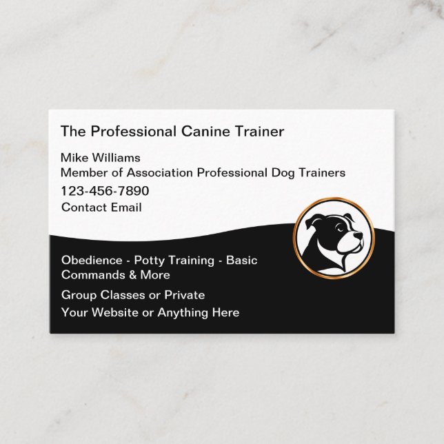 Berufliche Dog Trainer Services Visitenkarte (Vorderseite)