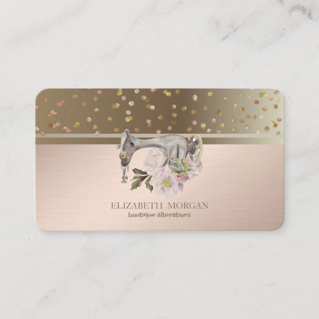 Berufliche Dots Confetti Blumensägemaschine Visitenkarte (Vorderseite)