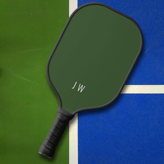 Berufliche dunkelgrüne Monogramm-Initialen Pickleball Schläger (Von Creator hochgeladen)