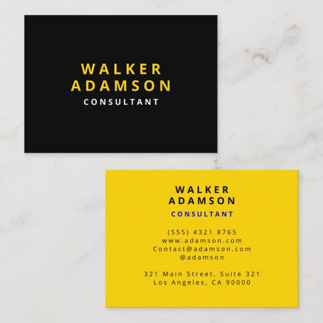 Berufliche Einfache Luxus Gold & Black Visitenkarte (Vorne/Hinten)